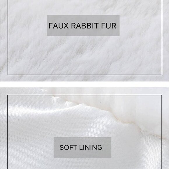 Women's Wedding Fur Wraps and Shawls Bridal Fur Stoles Scarf with Rhinestones Br - Picture 5 of 7